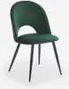 A single dark green velvet chair with black legs on a white background. Anteprima dell’immagine prodotto