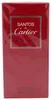 Elegant glänzende Verpackung von Santos de Cartier Eau de Toilette im Bordeauxrot, mit silberner Bordüre und weißem Logo auf der Vorderseite. Anteprima dell’immagine prodotto
