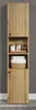 A tall, narrow wooden cabinet with a ribbed front, standing against a gray wall. Produktbild-Vorschau