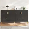 MODFU Buffet Bas Contemporain Avec Poignées Et Pieds Dorés Voir les images du produit 2