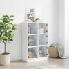 Highboard mit Türen Weiß 68x37x109 cm Holzwerkstoff Produktbild-Vorschau 3