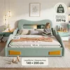 Babybed 140 x 200 cm, groen autobed van flanel met Productafbeelding-voorbeeld 4