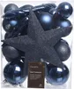 Kerstornamentenset: mix van 33 ballen, marineblauw Productafbeelding-voorbeeld 2