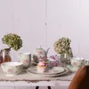 Clayre & Eef Miska na zupę 500 ml Zielono-beżowa Porcelana Podgląd zdjęcia produktu 4