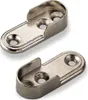 Two silver metal closet rod holders on a white background. Produktbild-Vorschau
