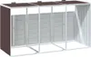 A three-bin trash can enclosure made of metal. Náhled obrázku produktu