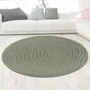 Tappeto rotondo verde con struttura a onde moderno e di Anteprima dell’immagine prodotto 1