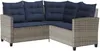 vidaXL Gartensofa in L-Form mit Tisch und Kissen Grau Poly Produktbild-Vorschau 4