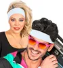 Weißes Stirnband Neon-Disko-Stil UV-leuchtend Universal für Produktbild-Vorschau 4