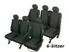 VW T4 Stoff Sitzbezüge Sitzschoner 6 Sitzer Schwarz Produktbild-Vorschau 1