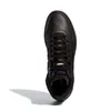 A top-down view of a black Adidas Hoops 3.0 Mid sneaker against a white background. Voir les images du produit