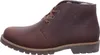 A side view of a brown leather boot. Voir les images du produit
