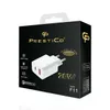 The image shows the retail packaging of a white dual-port USB charger. Produktbild-Vorschau