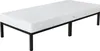 A single bed frame with a mattress on a white background. Náhled obrázku produktu