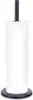 A black toilet paper holder with four rolls of toilet paper stacked on it, set against a white background. Voir les images du produit