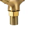 A close-up view of a brass faucet fitting with threaded pipe. Podgląd zdjęcia produktu