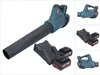 A collage of images showing a cordless leaf blower and its accessories. Produktbild-Vorschau