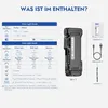 A table detailing the specifications of a flashlight, alongside an image of the flashlight and its accessories. Náhľad obrázku produktu