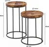FineBuy tavolino FB51458 Tavolino in metallo Sheesham set Anteprima dell’immagine prodotto 3