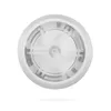 A top-down view of a white circular smoke detector with a clear plastic internal component. Produktbild-Vorschau