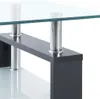 Tavolino grigio trasparente 95x55x40 cm in vetro temperato Anteprima dell’immagine prodotto 6