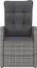 A single gray rattan armchair with dark gray cushions, shown from the front. Produktbild-Vorschau