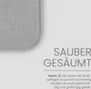 A close-up of a gray textured fabric with text describing its features. Anteprima dell’immagine prodotto