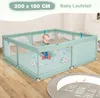COSTWAY 200 x 180cm Laufstall baby faltbar, Laufgitter mit Produktbild-Vorschau 2