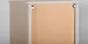 Close-up view of the back corner of a beige cabinet, showing the particle board backing and metal drawer slides. Voir les images du produit