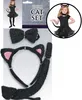 Katzen Kostüm Zubehör-Set schwarz Haarreif Schwanz & Fliege für Kinder Fasching Karneval Mottoparty Tier Tierkostüm Kinderfasching Kindergeburtstag Produktbild-Vorschau