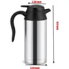 A silver and black electric kettle with dimensions indicated by measurement lines and text. Náhled obrázku produktu