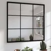 vidaXL Nástěnné zrcadlo černé 60x60 cm kovové Náhled obrázku produktu 2