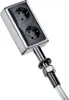 A product shot of a double electrical outlet with a mounting stem and cable. Produktbild-Vorschau