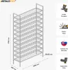Product dimensions and features diagram for a metal shelving unit. Náhled obrázku produktu