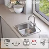 QUADRON Spülbecken 1-Becken Spüle | Größe: 48 x 48 x 16 cm Produktbild-Vorschau 2