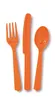 Plastik Besteck orange 18 tlg. Löffel Messer Gabeln Produktbild-Vorschau 1