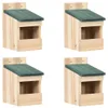 vidaXL Ptačí budky 4 ks 12x16x20 cm jedlové dřevo Náhled obrázku produktu 7