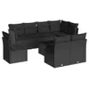 Design 9-tlg. Garten-Sofagarnitur mit Kissen Schwarz Poly Produktbild-Vorschau 2