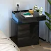 Intelligenter LED Nachttisch mit Ladestation,Schwarz Front Produktbild-Vorschau 2