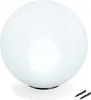 A white spherical solar light with a black base, shown on a white background. Produktbild-Vorschau