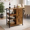 Relaxdays Servierwagen mit Schrank, 4 Etagen, HBT 85x80x37 Produktbild-Vorschau 5