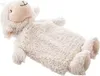 A fluffy, beige sheep-shaped hot water bottle lying on a white background. Podgląd zdjęcia produktu