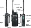 Diagram showing the different parts of a walkie-talkie with labels. Produktbild-Vorschau