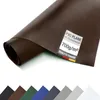 A rolled-up piece of brown PVC tarpaulin is shown, with a label indicating its specifications. Voir les images du produit