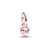 A single pink heart-shaped charm with a rose gold bail, isolated on a white background. Produktbild-Vorschau