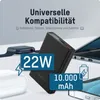 A power bank is shown with various electronic devices like a smartwatch, wireless earbuds, a laptop, and a smartphone, suggesting its universal compatibility and charging capabilities. Anteprima dell’immagine prodotto