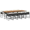 11-tlg. Garten-Essgruppe mit Kissen Schwarz Poly Rattan Produktbild-Vorschau 1