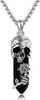 Totenkopf Kette 925 Sterling Silber Rose Kristall Anhänger Produktbild-Vorschau 1