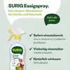 A product image for Surig Essigspray, featuring the spray bottle and promotional text highlighting its features. Produktbild-Vorschau