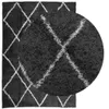 Teppich Shaggy Hochflor Modern Schwarz und Creme 120x170 cm Produktbild-Vorschau 3